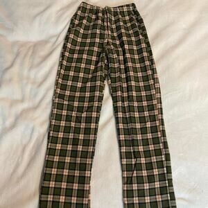 Brandy melville green plaid pants